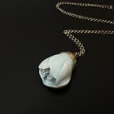 14 Celadon Necklace, 4x2.5x2.5 Cm, Terra Delft