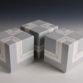 3-548 Passage 2021, porselein, 3 delen elk 8.5x8.5xh9cm