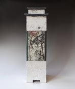 25 D5 Vlinderstruik Hoge Doos, H.54x15x15cm, Raku Keramiek Glas 1 Terra Delft