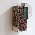 25 D1 Helenium Wand Doos, H.30x21,5x10cm, Raku Keramiek Glas 3 Terra Delft