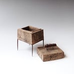 S K25 2 Doosje, Keramiek Metaal Glas, H.14x9x7cm, Terra Delft 3
