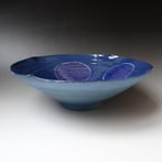Z X2503 Schaal Blauw Goud, H.11xd.35cm, Terra Delft 1