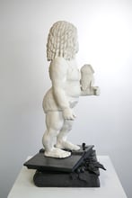 Owl Chick, 2020, Porselein, Steengoed, Goudluster, Glazuur, 83x38x50cm, R