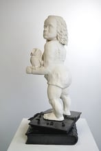 Owl Chick, 2020, Porselein, Steengoed, Goudluster, Glazuur, 83x38x50cm, L