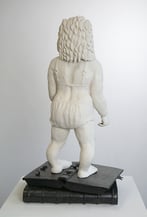 Owl Chick, 2020, Porselein, Steengoed, Goudluster, Glazuur, 83x38x50cm, B