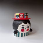 L L2504 Ms. Little Red Hat, H.21x20x18cm, Terra Delft, No.2
