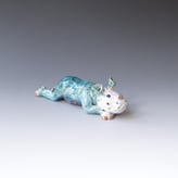 25123 Baby Rhino Ceramic Glaze Gold, H.6x19x8cm Terra Delft 1