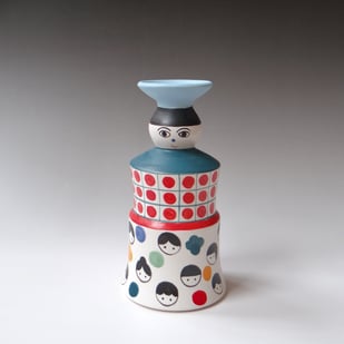 L L2507 B Candlestick, H.22,5xd.11cm, Terra Delft, No.1