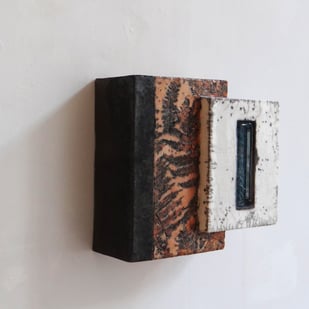 25 D2 Varen Wand Doos, H.22x24x10,5cm, Raku Keramiek Glas 3 Terra Delft