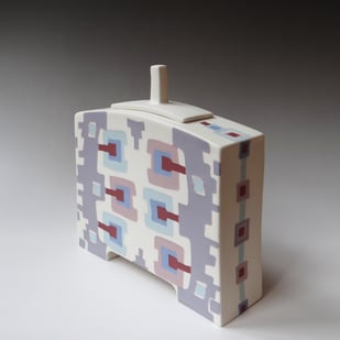 Al 23 19 Doosje, Ingelegd Porselein, H.23x21x6,5cm Terra Delft 2