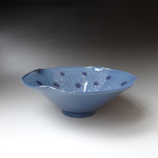 Z X2501 Schaal Blauw Goud, H.11xd.32cm, Terra Delft 1