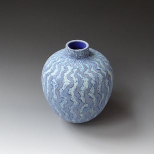 P B2505 Large Dark Blue Vessel, 2025, H.23,5xd.16cm., Stoneware, Terra Delft2
