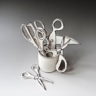K M2510 Cup of 5 Scissors, 2025, Porcelain, Terra Delft1