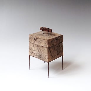 S K25 2 Doosje, Keramiek Metaal Glas, H.14x9x7cm, Terra Delft 2