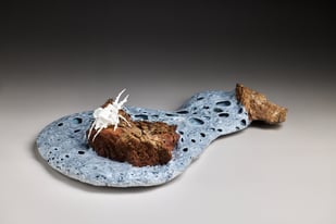 Apocalypse Unfolding I, Bone China, Clay, Glaze, 8 X 22 X 30 Cm, 2024, Photo Andrew Sikorski 1.1