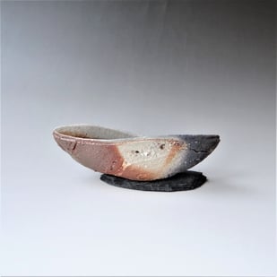 12 10 Mc W22#a B, Woodfired Stoneware Slate, H.6,5x19x4cm, Terra Delft