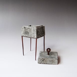 S K25 5 Doosje, Keramiek Metaal Glas, H.19x8x8cm, Terra Delft 3
