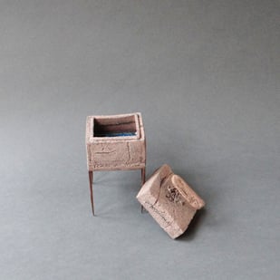 S K25 7 Doosje, Keramiek Metaal Glas, H.17,5x7x7,5cm, Terra Delft4