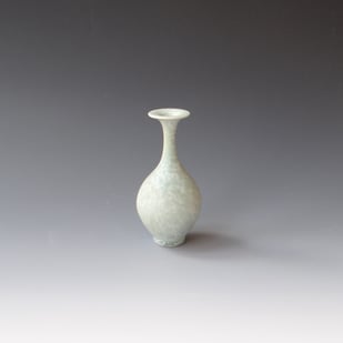 H S2513 Minivaasje, Porselein Kristalglazuur,h.11,5xd.5,5cm