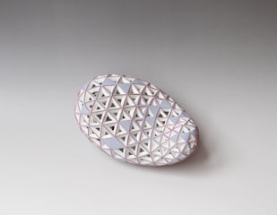 Bv R19 3, Fruit, 2018, Porcelain Blue   Red   White, H.14x22x14cm, 3, Terra Delft