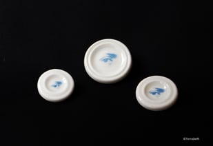 Willem broche-pin JB-BrT, porselein-rvs-transfer, TerraDelft