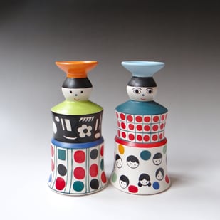 L L2507 Candlestick Set, Terra Delft