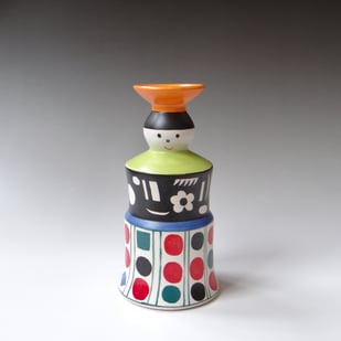L L2507 a Candlestick, H.22,5xd.11cm, Terra Delft, No.1