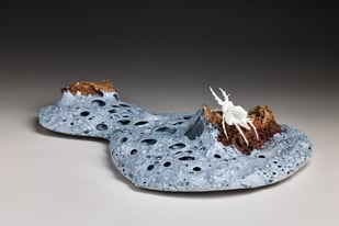 Apocalypse Unfolding I, Bone China, Clay, Glaze, 8 X 22 X 30 Cm, 2024, Photo Andrew Sikorski 1.2
