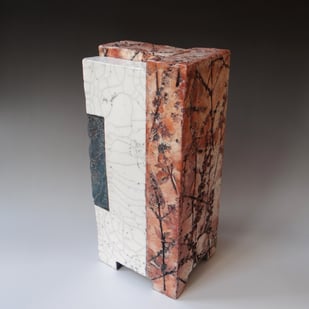 25 D3 Vlinderstruik Doos, H.39,5x18x16cm, Raku Keramiek Glas 2 Terra Delft