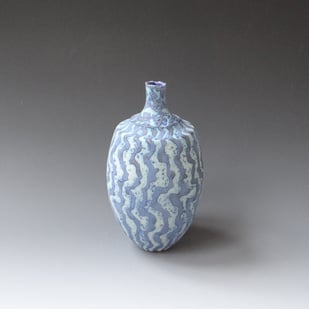 P B2506 Dark Blue Vessel, 2025, H.19xd.10cm., Stoneware, Terra Delft2