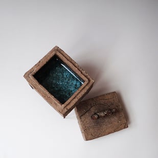 S K25 2 Doosje, Keramiek Metaal Glas, H.14x9x7cm, Terra Delft 4