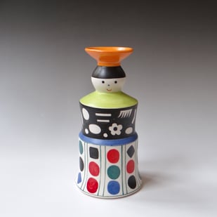 L L2507 a Candlestick, H.22,5xd.11cm, Terra Delft, No.2