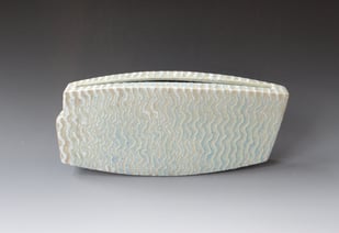 P B2502 Pale Slab Vessel, 2025, H.18x37x6cm., Stoneware, Terra Delft2