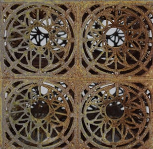 2603 Eliza Au Lattice Cube, Soda Fired, 04