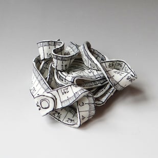 K M2516 Wild Tape Measure, 2025, 5x13x12cm, Porcelain, Terra Delft2