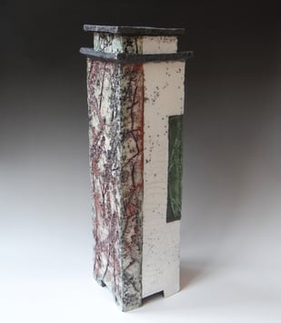 25 D5 Vlinderstruik Hoge Doos, H.54x15x15cm, Raku Keramiek Glas 6 Terra Delft