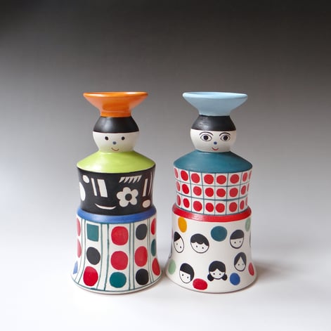 L L2507 Candlestick Set, Terra Delft