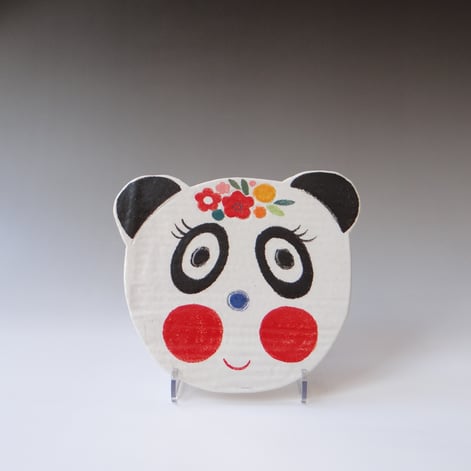 L L2520 Panda Plate, H.1x20,5x18cm, Terra Delft