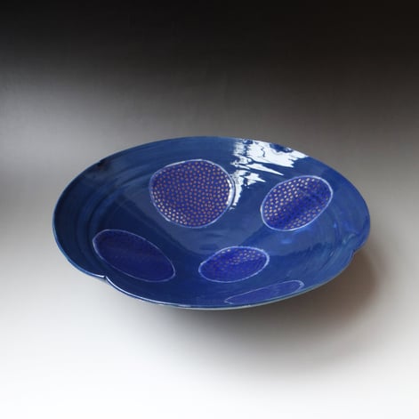 Z X2503 Schaal Blauw Goud, H.11xd.35cm, Terra Delft 2