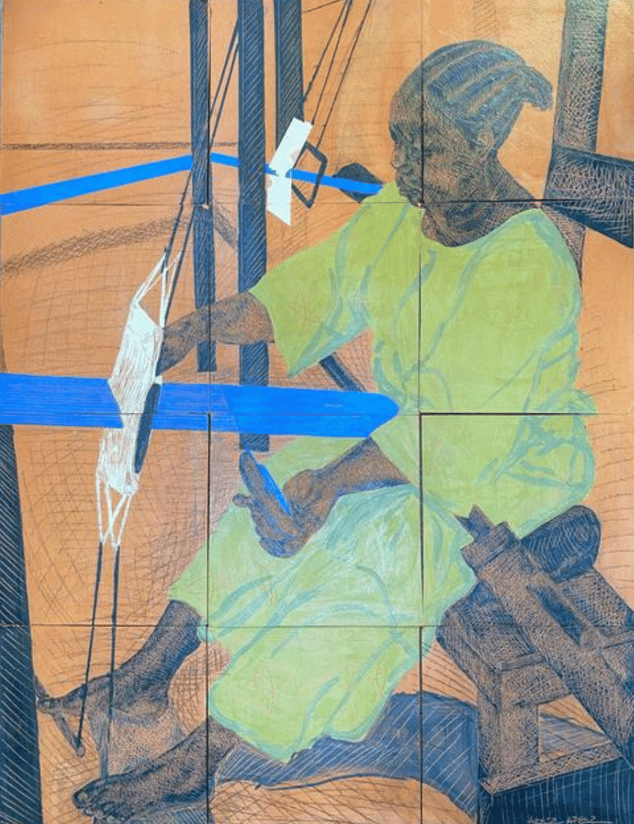2605 Adeoti Azeez Afeez the Weaver, 179.1 × 134.6 Cm